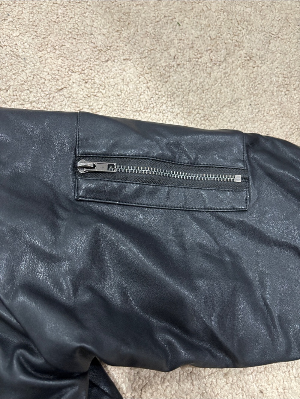 Edikted Black Faux-Leather Bomber Jacket - Picture 7 of 7